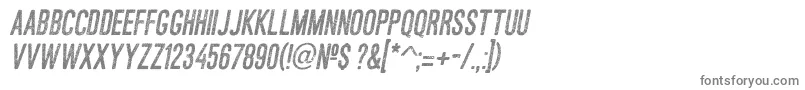 AsfaltoItalic-fontti – harmaat kirjasimet valkoisella taustalla
