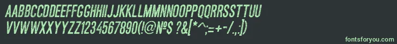 AsfaltoItalic-fontti – vihreät fontit mustalla taustalla