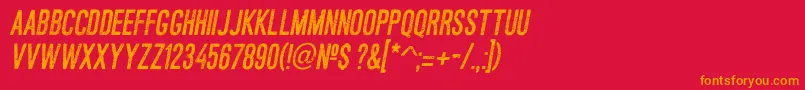 フォントAsfaltoItalic – 赤い背景にオレンジの文字