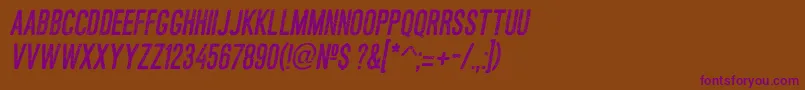AsfaltoItalic Font – Purple Fonts on Brown Background
