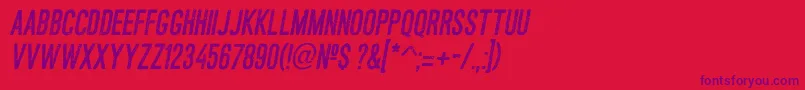 フォントAsfaltoItalic – 赤い背景に紫のフォント