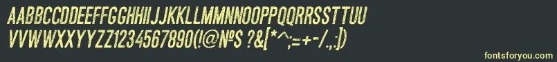 AsfaltoItalic-fontti – keltaiset fontit mustalla taustalla