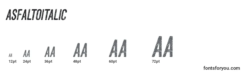 Размеры шрифта AsfaltoItalic