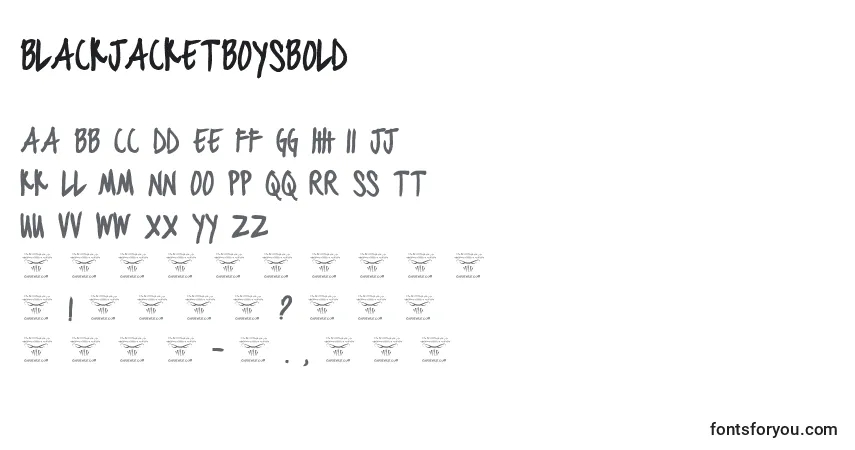 Schriftart BlackjacketboysBold – Alphabet, Zahlen, spezielle Symbole