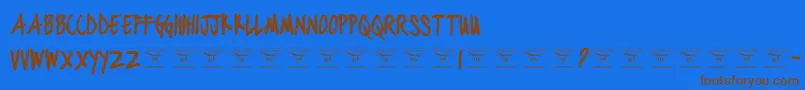 BlackjacketboysBold Font – Brown Fonts on Blue Background
