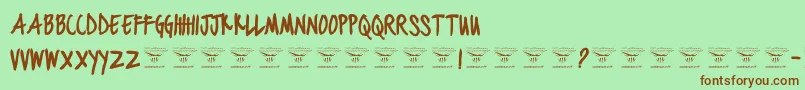 BlackjacketboysBold Font – Brown Fonts on Green Background