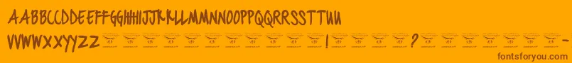 BlackjacketboysBold Font – Brown Fonts on Orange Background