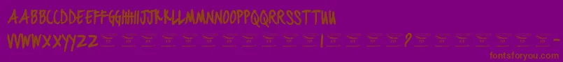 BlackjacketboysBold-fontti – ruskeat fontit violetilla taustalla