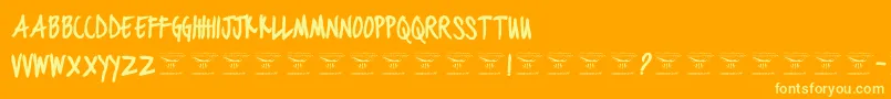 BlackjacketboysBold-Schriftart – Gelbe Schriften auf orangefarbenem Hintergrund