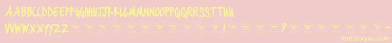 BlackjacketboysBold-fontti – keltaiset fontit vaaleanpunaisella taustalla