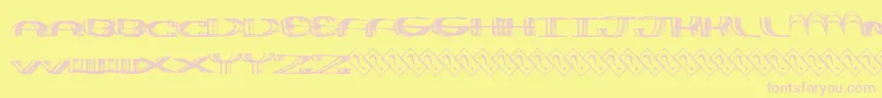 Widethin-fontti – vaaleanpunaiset fontit keltaisella taustalla