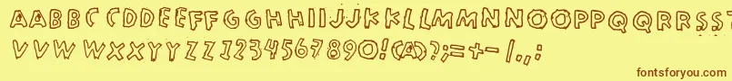 Merkurius Font – Brown Fonts on Yellow Background