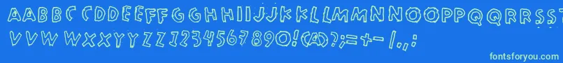 Merkurius Font – Green Fonts on Blue Background