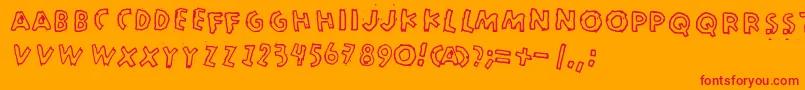 Merkurius Font – Red Fonts on Orange Background