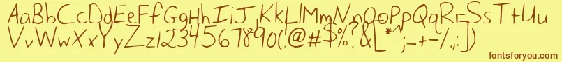 Czcionka HusbandOfTheMillennium – brązowe czcionki na żółtym tle