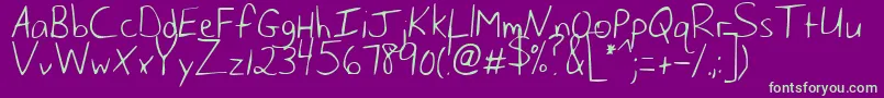 HusbandOfTheMillennium Font – Green Fonts on Purple Background