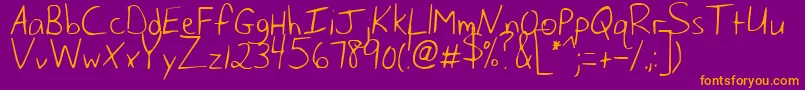 HusbandOfTheMillennium Font – Orange Fonts on Purple Background