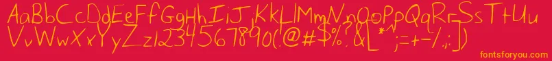 HusbandOfTheMillennium Font – Orange Fonts on Red Background