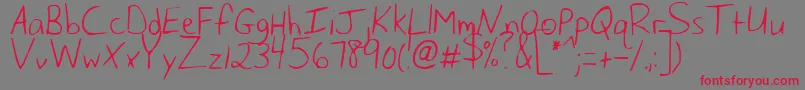 HusbandOfTheMillennium-Schriftart – Rote Schriften auf grauem Hintergrund