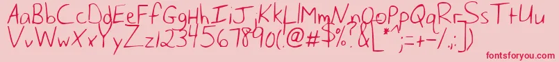 フォントHusbandOfTheMillennium – ピンクの背景に赤い文字