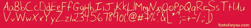 Fonte HusbandOfTheMillennium – fontes amarelas em um fundo vermelho