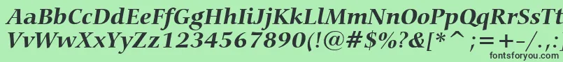 フォントCarminaBoldItalicBt – 緑の背景に黒い文字