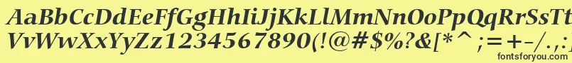 CarminaBoldItalicBt Font – Black Fonts on Yellow Background