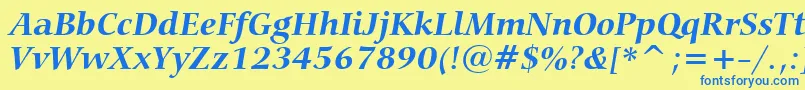 CarminaBoldItalicBt Font – Blue Fonts on Yellow Background