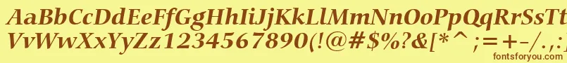 CarminaBoldItalicBt Font – Brown Fonts on Yellow Background