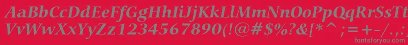 CarminaBoldItalicBt Font – Gray Fonts on Red Background