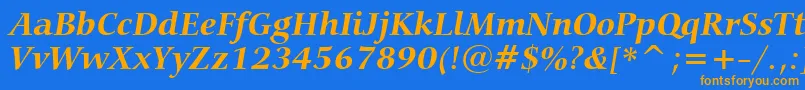 CarminaBoldItalicBt Font – Orange Fonts on Blue Background