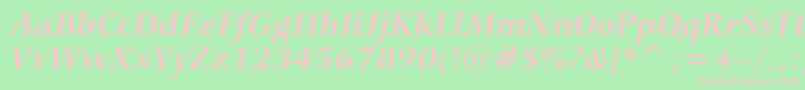 CarminaBoldItalicBt Font – Pink Fonts on Green Background