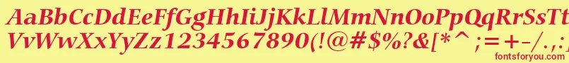 CarminaBoldItalicBt Font – Red Fonts on Yellow Background