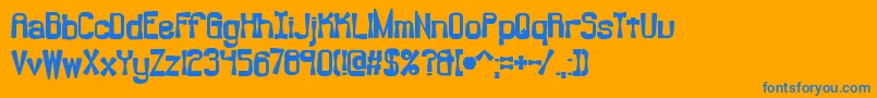 フォントBacklashBrk – オレンジの背景に青い文字