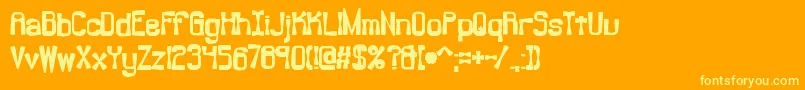 BacklashBrk Font – Yellow Fonts on Orange Background