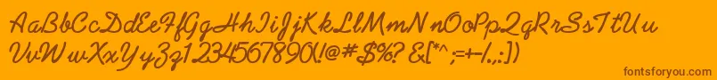 AbrazoscriptsskBold Font – Brown Fonts on Orange Background