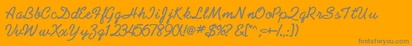 Police AbrazoscriptsskBold – polices grises sur fond orange