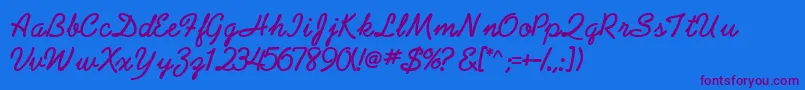AbrazoscriptsskBold Font – Purple Fonts on Blue Background