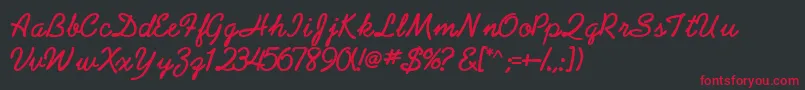 AbrazoscriptsskBold Font – Red Fonts on Black Background