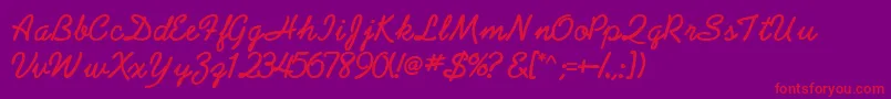 AbrazoscriptsskBold Font – Red Fonts on Purple Background