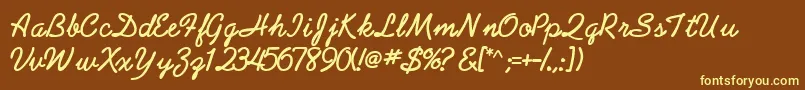 AbrazoscriptsskBold Font – Yellow Fonts on Brown Background