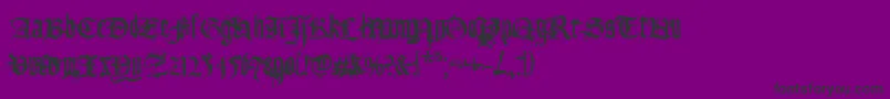 Tfu-Schriftart – Schwarze Schriften auf violettem Hintergrund