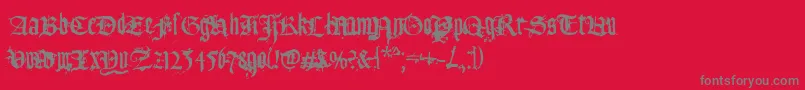 Tfu Font – Gray Fonts on Red Background