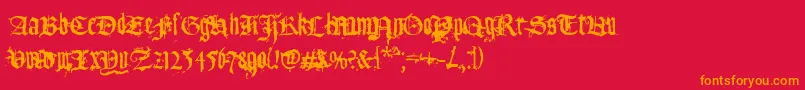 Tfu Font – Orange Fonts on Red Background