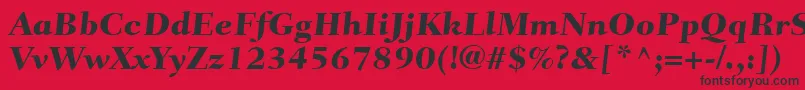 FairfieldLt85CaptionHeavy Font – Black Fonts on Red Background