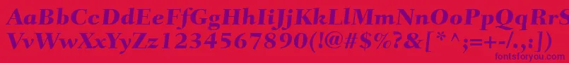 FairfieldLt85CaptionHeavy Font – Purple Fonts on Red Background