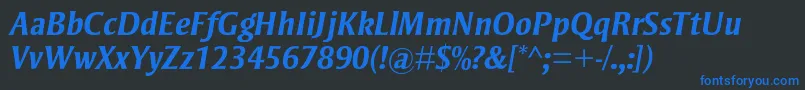 StrayhornmtstdBolditalic Font – Blue Fonts on Black Background