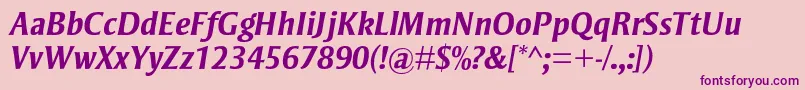 StrayhornmtstdBolditalic Font – Purple Fonts on Pink Background