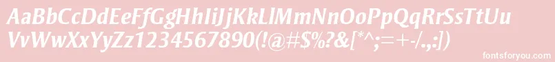 StrayhornmtstdBolditalic Font – White Fonts on Pink Background