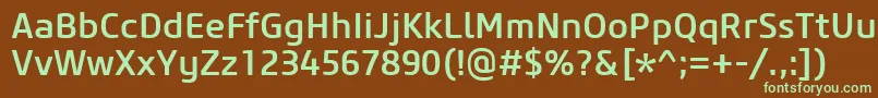 Шрифт CoreSansM55Medium – зелёные шрифты на коричневом фоне